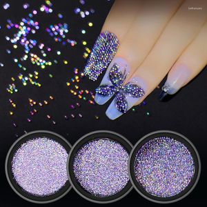Nail Art Decorations 1 Box Holographic Reflective Tiny Rhinestones for Manicure Micro Beads Diy Charms Accessoires