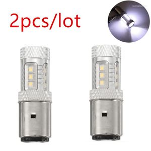 2pcs/lote BA20D MOTORCYCHET LED FARÇO BLUB 12V 6000K Moto High/Low Light Scooter Accessoire Motobike Lâmpada