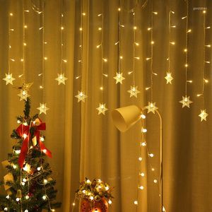 Corde Fiocchi di neve LED Stringa per tende Luci natalizie per finestra Spina USA / UE per camera da letto Patio Natale Matrimonio Festa di compleanno