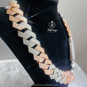 23mm 힙합 보석 목걸이 스털링 실버 925 Flawless VVS Moissanite 남자 목걸이 Miami Cuban Link Chain