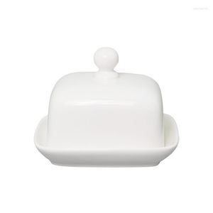 Plates Ydewiner 4 Inch Butter Box Ceramic Plate White With Lid Cheese Storage Tray Dish