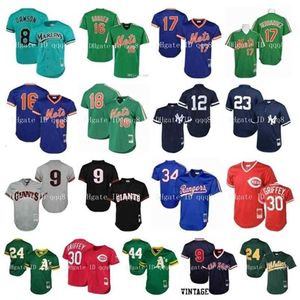 qqq8 Air01 Vintage Mesh Jersey Ken Griffey Jr. Dwight Gooden Ted Williams Hernandez Darryl Strawberry Andre Dawson Henderson Wade Boggs Retro Baseball