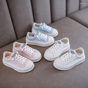 Athletic Shoes Children Casual Board Big Boys Girls School Soft Sole singel Vit Tjock Bottom Kids Sneakers Solid Color