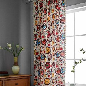 Curtain Kitchen Living Room Curtains Home Decoration Semi-Blackout Bay Window American Country Style Woven With Tassel