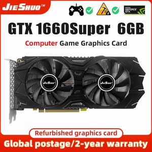 Jieshuo Graphics Card GTX1660 Super 6GB GDDR6 192BIT GAMEGPU Grafikkort GTX 1660S 6GB Dator Desktop Game Graphics Card