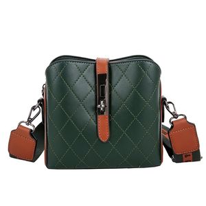 Hbp omuz çantası moda bayanlar messenger pu deri basit kontrast renk açık seyahat ışığı yeşil298q