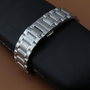 18mm 19mm 20mm 21mm 22mm 23mm 금속 watchbands 브레이슬릿 패션 실버 솔리드 스테인리스 스틸 시계 밴드 스트랩 액세서리 224r