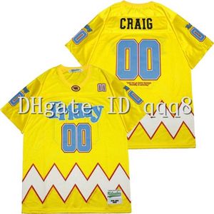 QQQ8 Najwyższa jakość 1 Hhigh School Friday's #0 Craig Jersey Yellow 100% zszywanie amerykańskiej koszulki piłkarskiej rozmiar S-xxxl