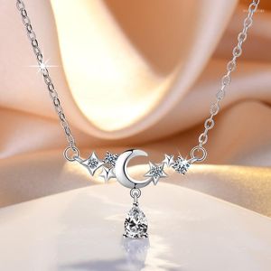 Hänge halsband silver färg dröm meteor måne kvinnors halsband smycken gåva A47