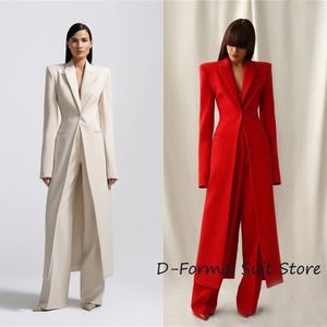 Calças de duas peças femininas conjunto de duas peças elegante festa de aniversário terno longo casaco reto temperamento high street luxo blazer ternos 221231