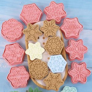 Baking Moulds 8Pcs/Set Cake Mold Supplies Food Grade Gentle Texture Compact DIY Convenient Demoulding Reusable Snowflake Shape Cookie C