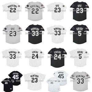 QQQ8 Air01 Vintage 2005 Jersey de beisebol de Chicago 23 Jermaine Dye 45 Michael 33 Aaron Rowand 5 Juan Uribe 33 Aaron Rowand 24 Joe Crede 23 Robin Ventura