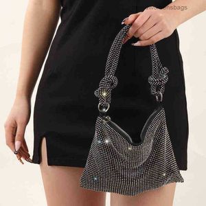 Luxury Designer Purses and Handbags Evening Bags for Women Rhinestone Clutch Purse Ladies Hand Bags Silver Crystal Shoulder Bag Y220411 brandwomensbags