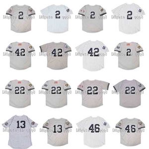 qqq8 Air01 1999 Retro 2 DEREK JETER Jersey 13 Alex Rodriguez 42 Mariano Rivera 22 Roger Clemens 46 Andy Pettitte 2001 WS Vintage Baseball-Trikots