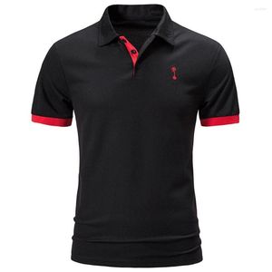 Camisas casuais masculinas 2023 Manga curta jovem camiseta de verão Men moda mans shirt pólo slim fit algodão bolso xxxl