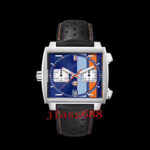 High quality luxury casual 44mm men's square vk64 quartz watch coated glass original pin buckle multi-color mens wristwatch298s