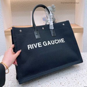 Moda trend kadınlar çanta rive gauche tote alışveriş çantası çanta üst keten büyük plaj çantaları tasarımcı seyahat crossbody omuz satchel brandwomensbags