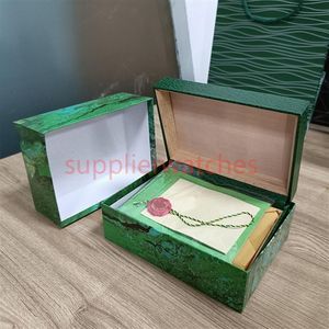 HJd Rolex zielone skrzynie Jakość Man Watch Wood Box Paper Torby Certyfikat Oryginalne pudełka na drewniane zegarki kobiety