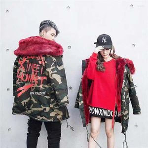 Men's Down Original High Street Hip-hop Plus Fleece Hoodie Camouflage Printing Plush Men Cotton Coat Clothes Fashion Casual Jacket Tops