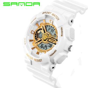 2018 Rushed Mens Led Digital Watching Nowa marka Sanda Watches G Style Watch Waterproof Sport Wojskowy Szok dla mężczyzn ELOOJES HOMBRE223E