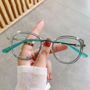 Okulary przeciwsłoneczne Niebieskie światło okulary śliczne anty-eye odkształcenie moda metalowa rama