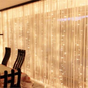 Strängar 220v 4 2,5 m 320LEDS ICICLE Lätt Garland LED Gardin String Party Garden Home Wedding Stage Outdoor Decorative Lights