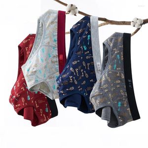 Mutande 4 pezzi / lotto slip da uomo biancheria intima di cotone estate traspirante sexy giovani studenti pantaloni a vita media pantaloncini larghi