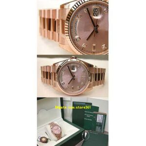 Relógios de pulso de alta qualidade com caixa original Casual Modern's Men's Watches Day Date Presidente 118235 18K Diamante de diamante rosa dourado 270i