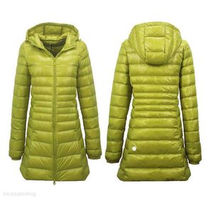 LL z kapturem pakiet it Down Jackets Yoga Długie rękawy cienki kurtka solidna kolor puffer płaszcza sportowy zimowy top