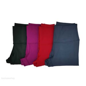 L-037 Leggings a vita alta tinta unita con tasca in vita Pantaloni da yoga Pantaloni sportivi da donna con sensazione di nudo Calzamaglia da allenamento da corsa elastica top