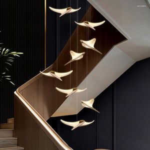 Pendant Lamps Modern Chandelier Luxury Led Living Room Large Home Decoration Design Villa Stair Acrylic