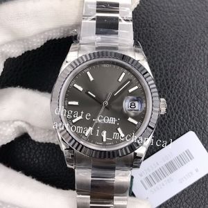 Orologi da uomo di qualità eccellente 41mm Flute Bezel Automatic Cal.3235 Eta Grey Wimbledon Orologio da uomo 904L Cinturino in acciaio inossidabile Bracciale Ref.126333 Data Orologi da polso