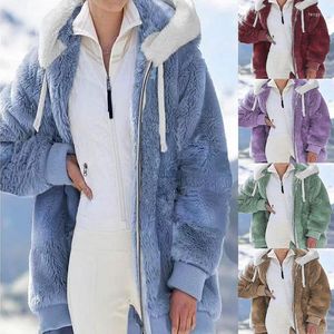 Pelliccia da donna HeeneBerry Primavera Autunno Sciolto Felpa con cerniera Giacca con cappuccio Cappotti e giacche da donna Cappotto rosa Top invernali