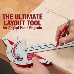 Woodworking Measurement Edge Rule Efficient Protractor Angle Ruler Measure Stainless Steel Carpentry Tools