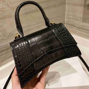 Lady Fashion Handbags Luxury Bags Hourglass Bag Crocodile Embossing Women Totes Single Shoulder Crossbody Bag Half Moon Genuine Leather case