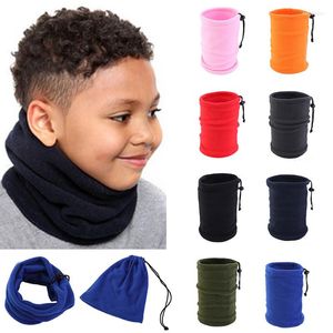 Schals Tube Snood Bandana Kopfbedeckung Kinder Fleece Schal Verstellbarer Kordelzug Multifunktionale Warme Halsabdeckung Weiche Einfarbige