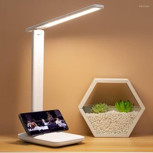 Table Lamps Mini Led Desk Lamp 3 Level Dimmable Touch Foldable Bedside Reading Eye Protection Night Light DC5V USB Power