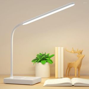 Bordslampor LED -lampa Desktop USB laddningsbar 1500mAh Night Stepless Dimble Desk Reading Light Foldbara 3 lägen Small