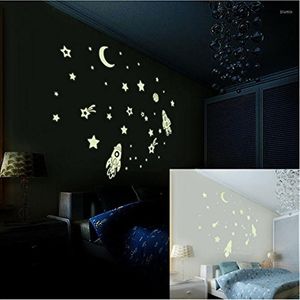 Naklejki ścienne DIY Luminous Sticker Glow Dark Space Star Fluorescencja dla dzieci w pokoju dziecięcego sypialnia sufit wystrój domu