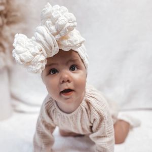 2023 große Bögen Stirnband für Babys Plissee Krawatte Knoten Turban Doppelschicht Bandagen Kinder elastische Haarbänder Kopfschmuck Neugeborene Geschenke