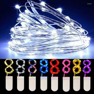 Strings 10pcs 1M 2M Fairy Light LED Copper Wire String Lights Outdoor Garland Wedding For Home Christmas Garden Holiday Decoration