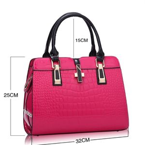 Fashion womens bag outdoor leisure all-match patent leather lady totes bags crocodile pattern high capacity handbag345s