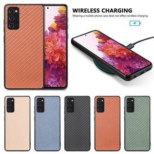 Kohlefaser-Lederhüllen für Samsung S23 Ultra S22 Plus A33 5G A04E A34 A54 A14 A04 Note 20 Business Luxus vertikale stoßfeste Rückseite Hybrid weiche TPU-Telefonhaut