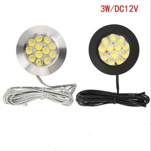 LED Mini Downlight Spot Outdoor Badrumstak dold Light Light Ultra-tunn rampljus 12V skåp Ljus inbäddad 3W