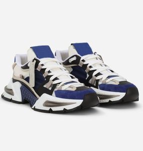 Perfekt sommarlöpare-Mixed-Material Airmaster Sneakers Shoes Ultra-Light Daymaster Nylon Calfskin Trainers City Walking Originl Box