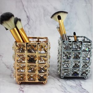 Storage Boxes Manicure Pen Makeup Brush Barrel Holder European Crystal Bucket Handicraft Decoration