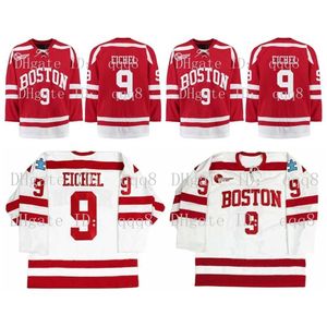 qqq8 9 Jack Eichel Jersey SIGNED University Jersey 9 Jack Eichel Maglie da hockey personalizzate con cuciture bianche rosse