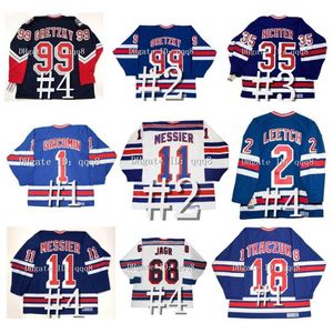 QQQ8 Vintage Wayne Greetzky Hockey Jersey Brian Leetch Massier Jaromir Jagr Mike Richter James Patrick Ron Greschner Rod Gilbert Adam Graves