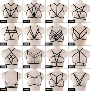 Pentagram sele för kvinnor billigaste strumpebandet erotiska goth tillbehör bondage cupless bra festival kläder rave sexig underkläder