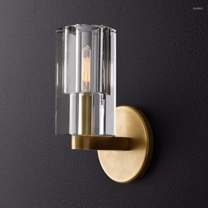 Wall Lamps Postmodern Minimalist Living Room Corridor Aisle Bedside All Copper Crystal Nordic Style Creative Luxury Lighting